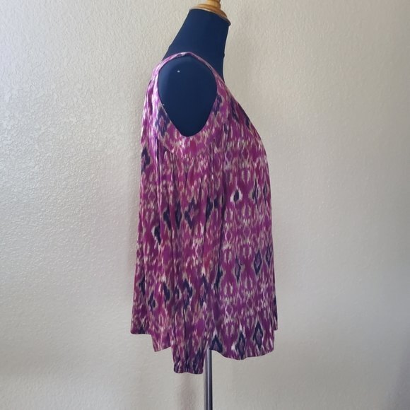 Lauren Ralph Lauren Cold Shoulder Tunic Top M Burgundy Red Purple - Picture 3 of 9